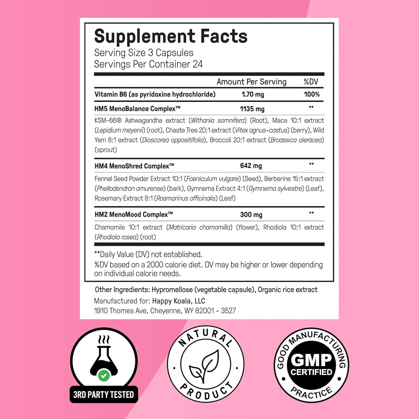 Happy Mammoth Hormone Harmony Natural Hormonal Support for Women, Relief for Menopause, Perimenopause, Healthy Hormonal Balance, Hot Flashes